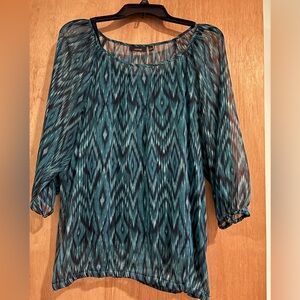 Apt 9 Woman’s blouse blue/black color size Large